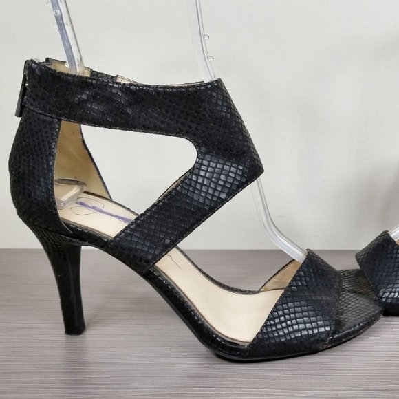 Jessica Simpson Mekos Cutout Sandal, Black Fabric, Womens Size 7 M / 37 - Picture 7 of 12